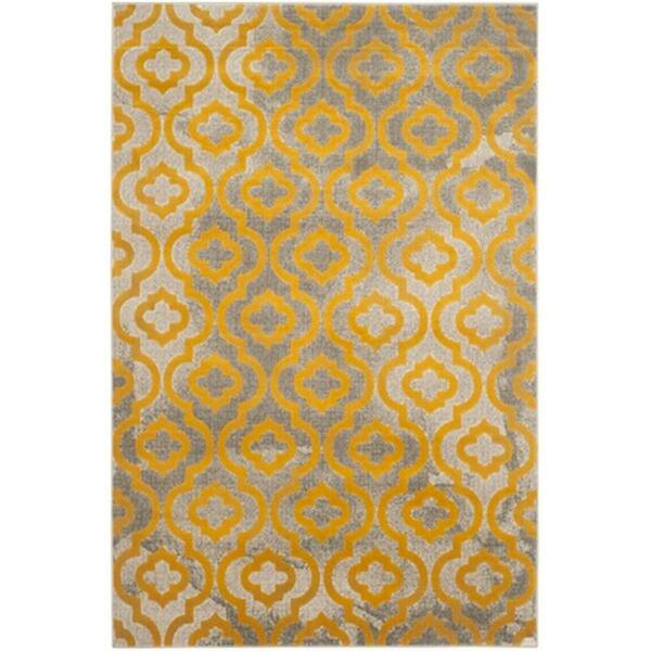 Safavieh Porcello Power Loomed Rectangle Rug- Light Grey - Yellow- 3 X 5 Ft. PRL7734C-3